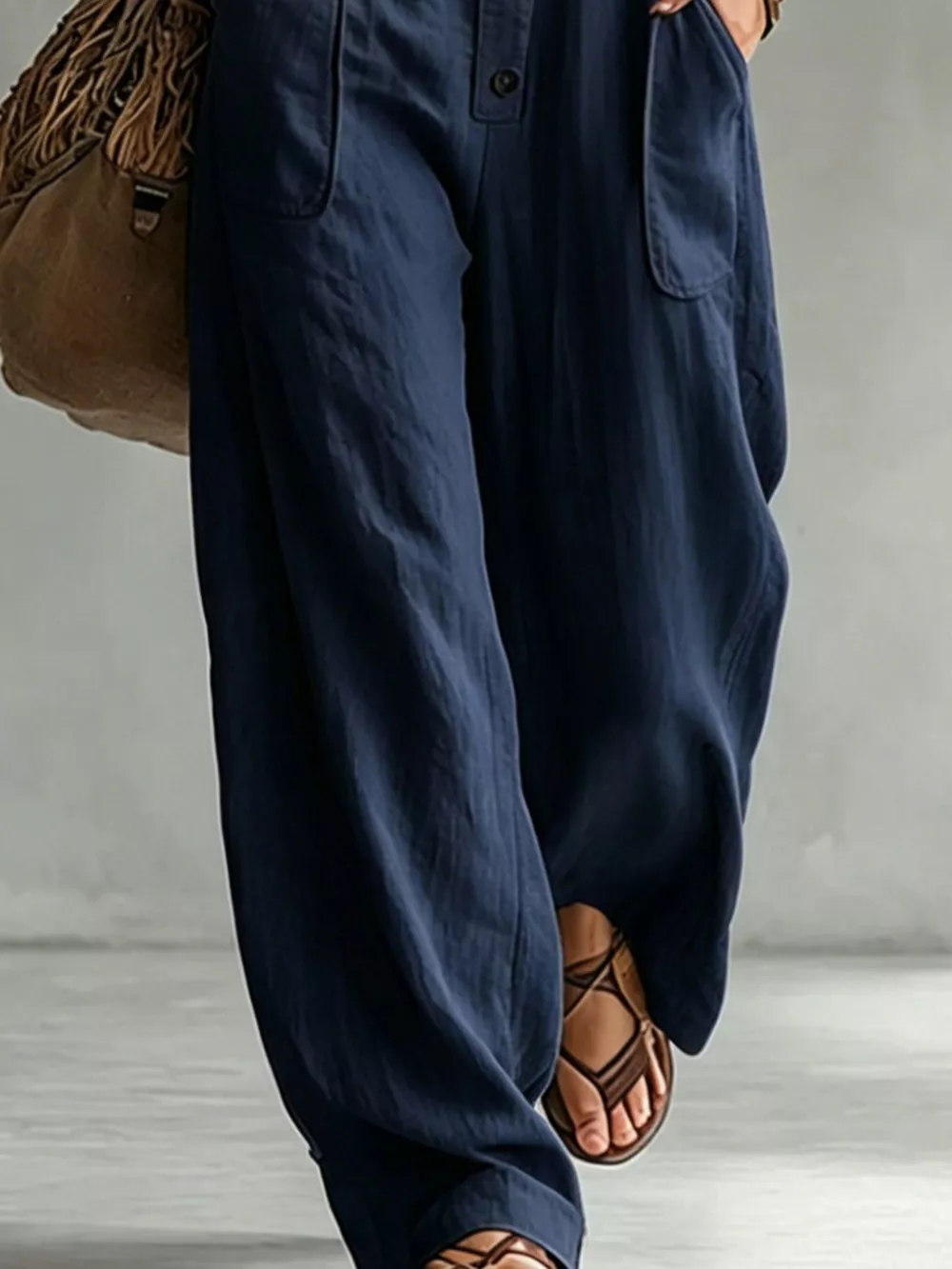 Full Size Long Sleeve Button Front Jumpsuit Plus Size, image 12