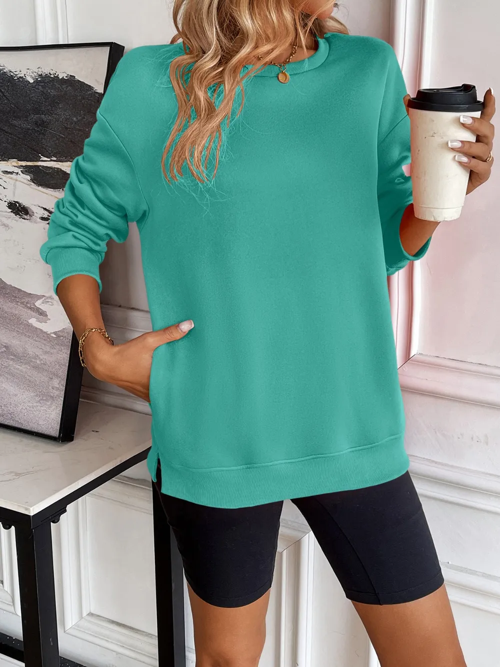 Round Neck Long Sleeve Sweatshirt, image 29