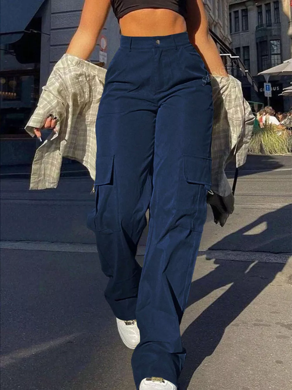 Full Size High-Waisted Cargo Pants Plus Size, image 8