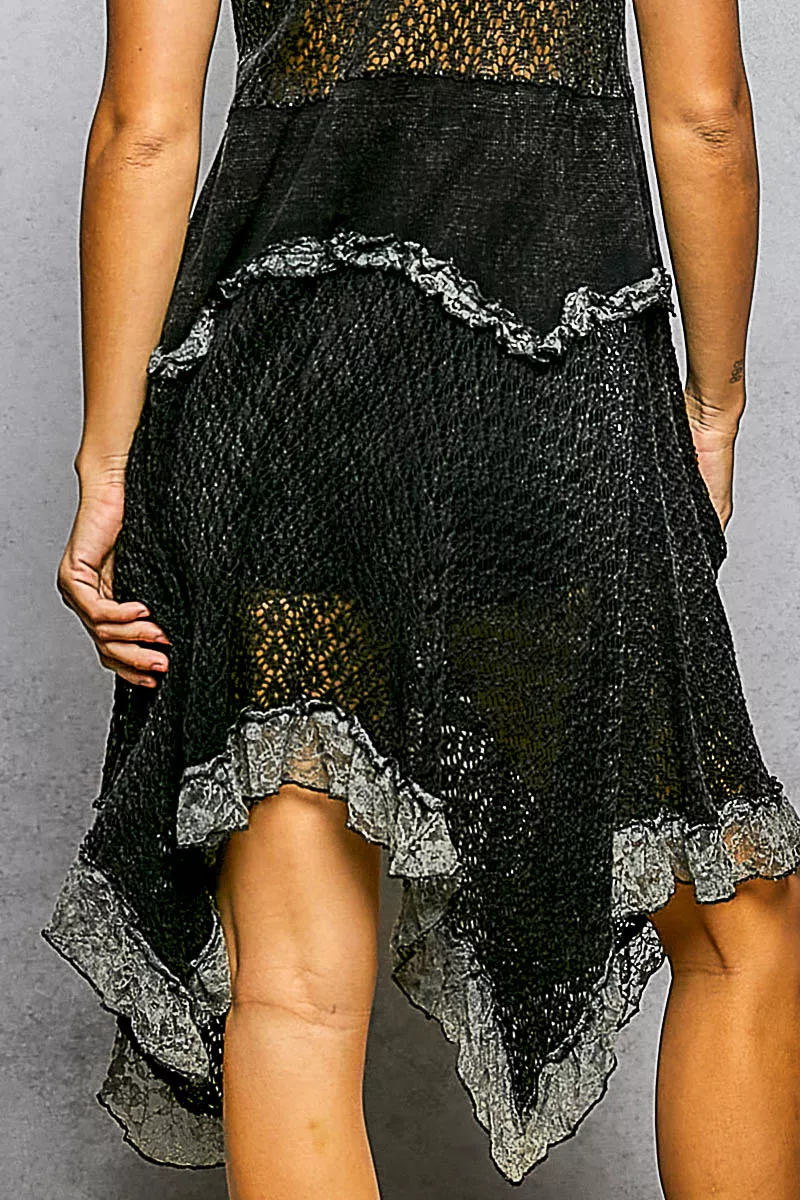 Texture Lace Ruffled Sleeveless Dress, image 5