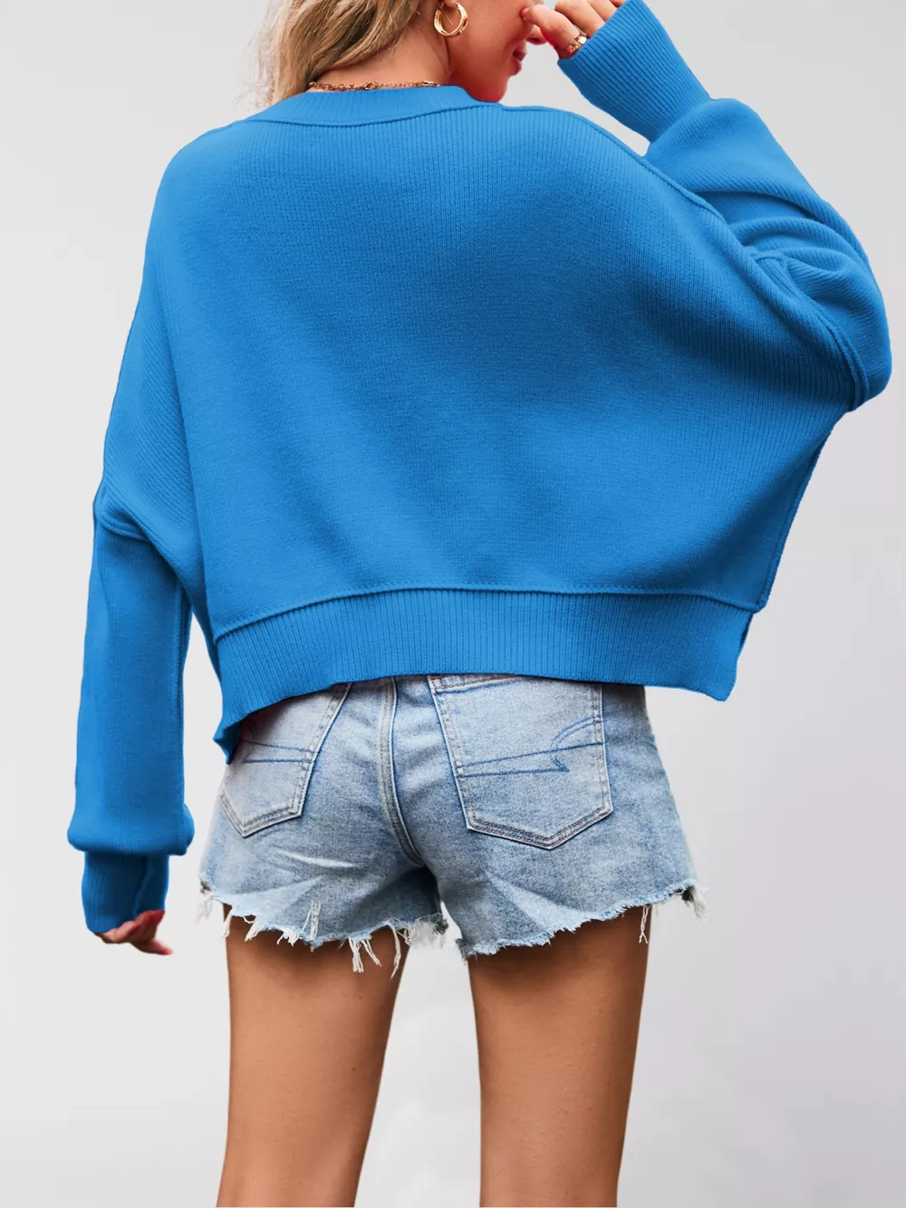 Round Neck Dropped Shoulder Sweater, image 10