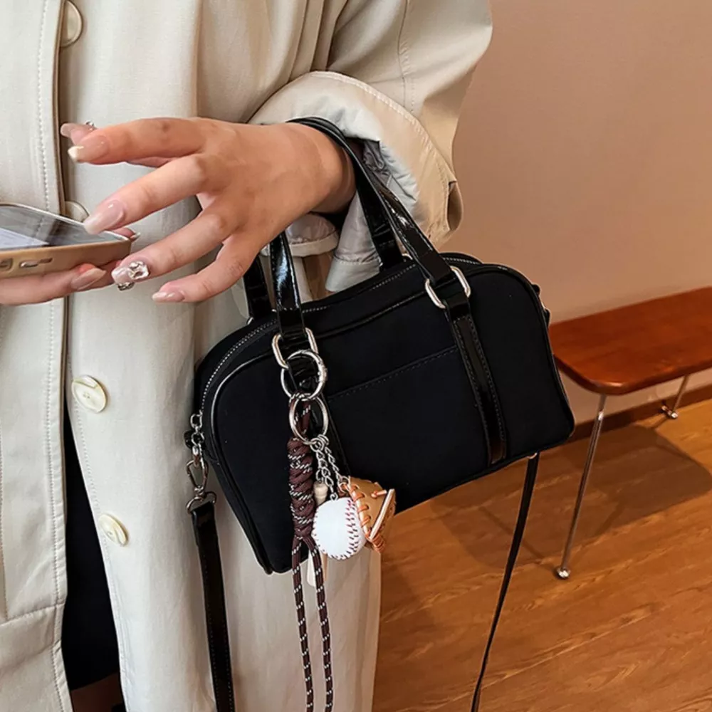 Buckle Crossbody Bag with Charm, image 3