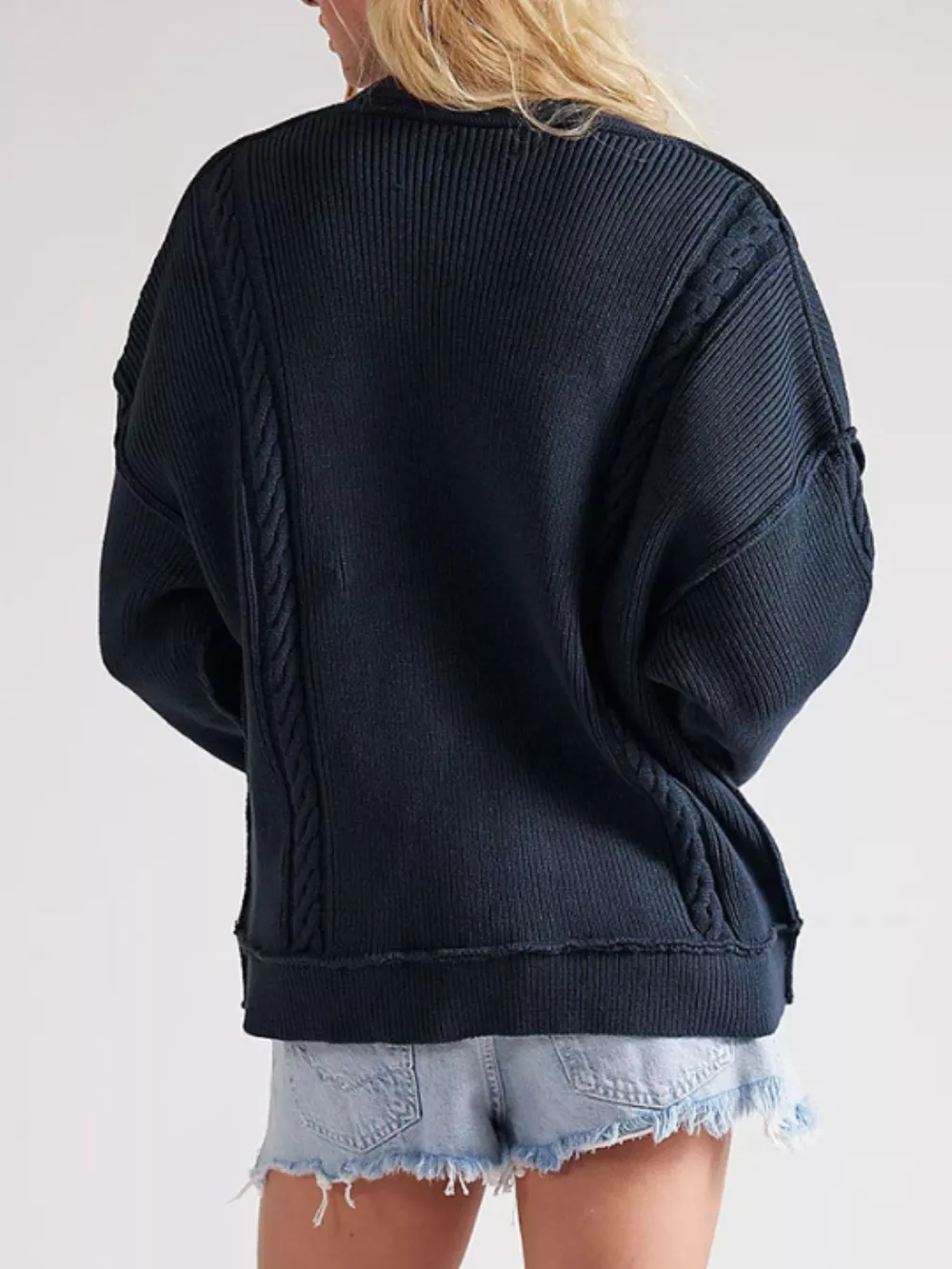 Double-Breasted Cable Knit Cardigan, image 2