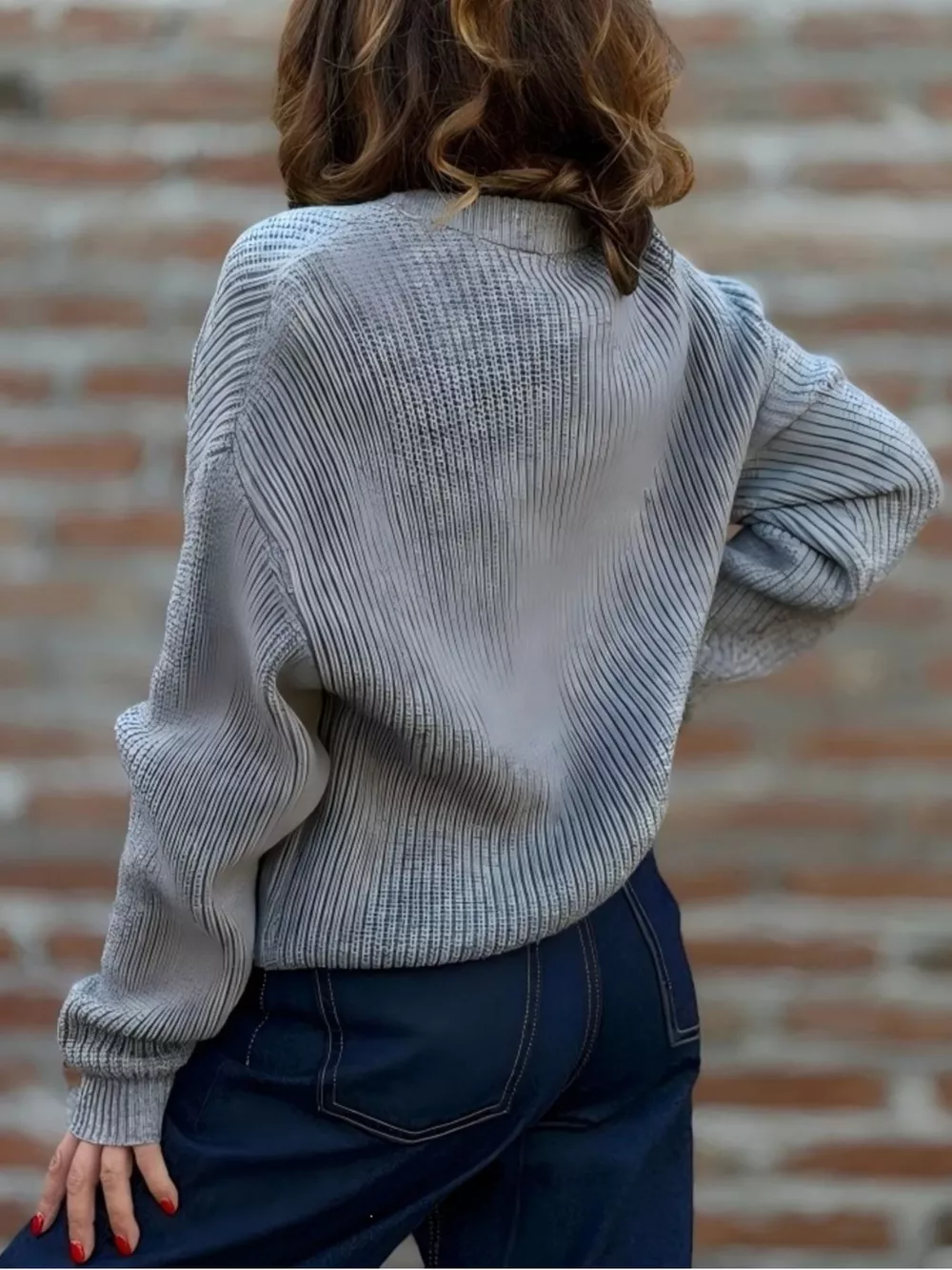 Full Size V-Neck Button-Up Knit Cardigan Plus Size, image 2