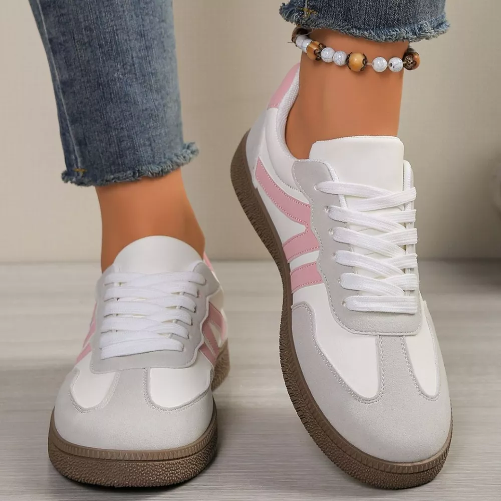 Striped Lace-Up Casual Sneakers, image 4
