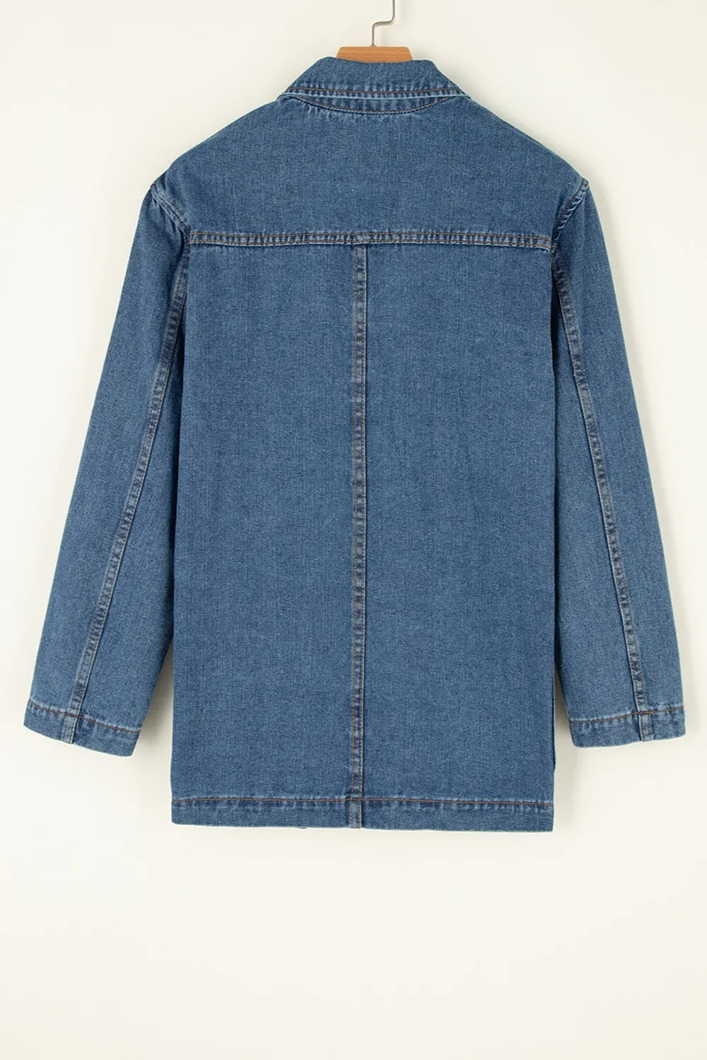 Pocketed Long Sleeve Denim Jacket, image 7