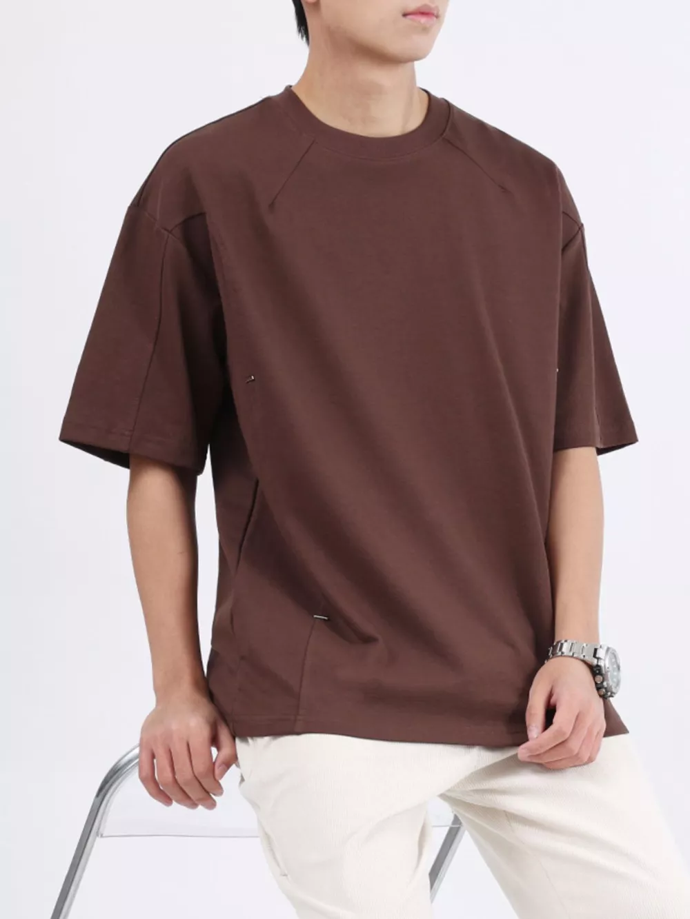 Men's Plus Size Half Sleeve Oversized T-Shirt, image 4