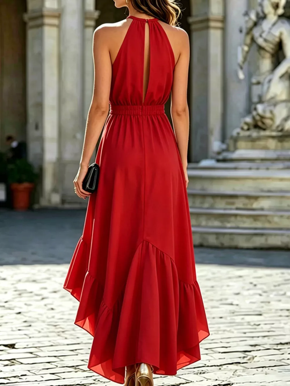 Ruffled High-Low Sleeveless Maxi Dress, image 8