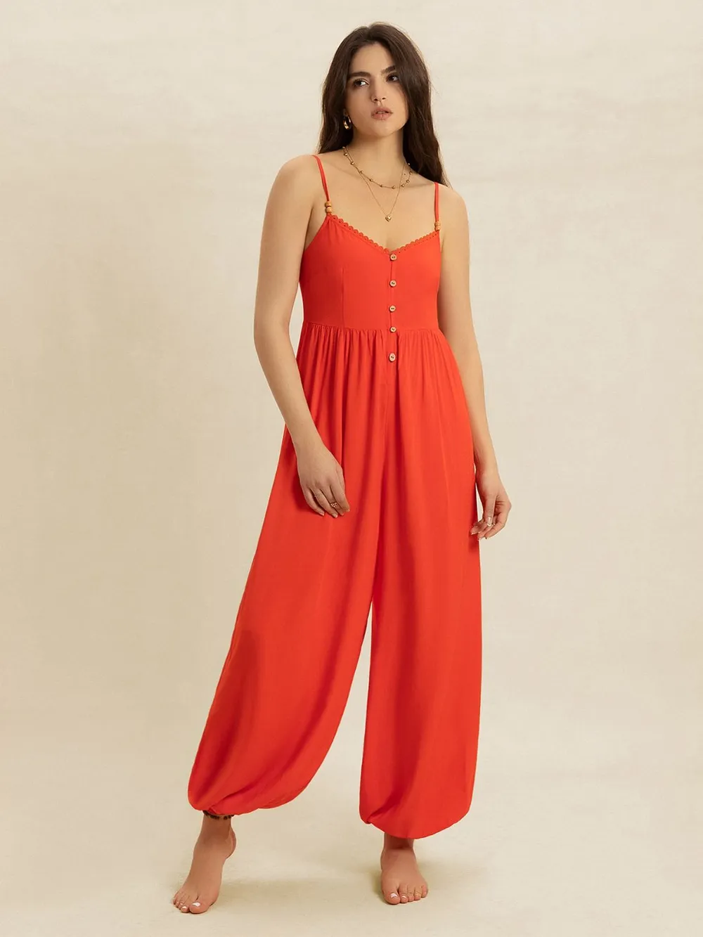 V-Neck Spaghetti Strap Jumpsuit, image 2