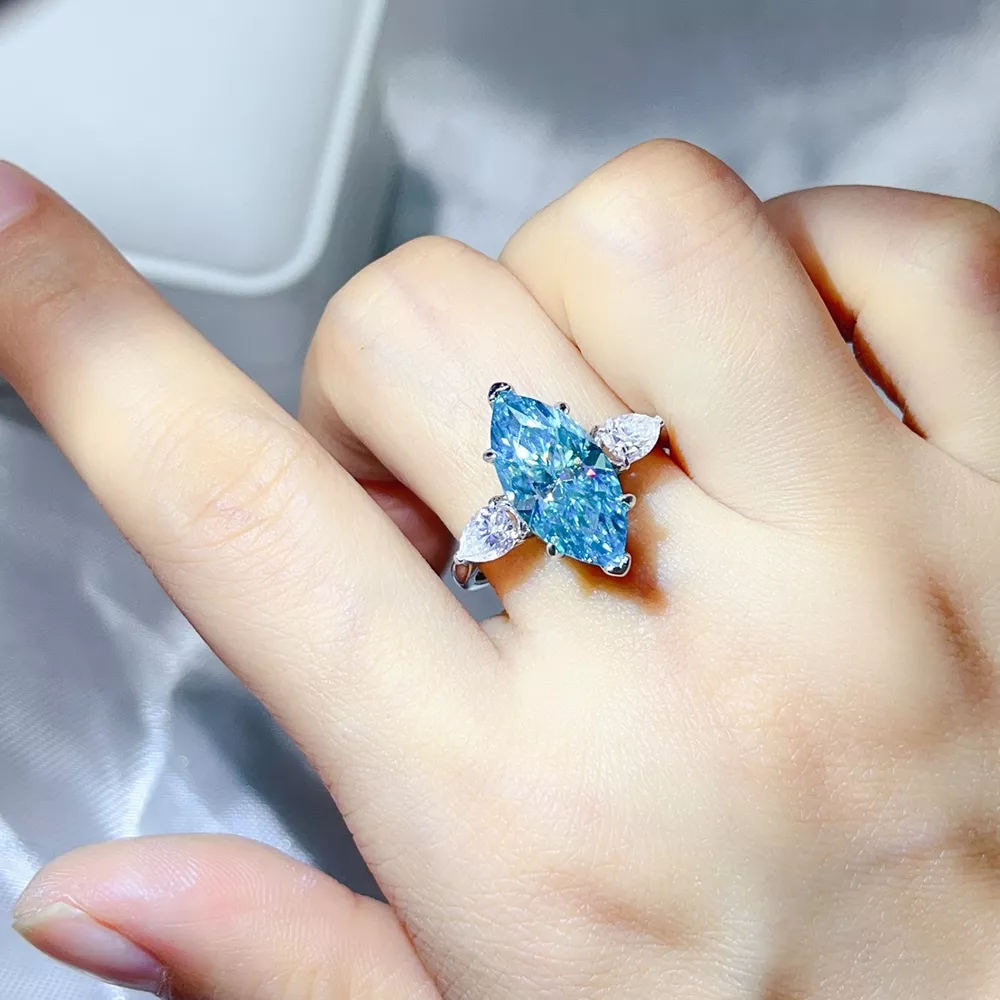 6 Carat 925 Sterling Silver Moissanite Ring, image 7
