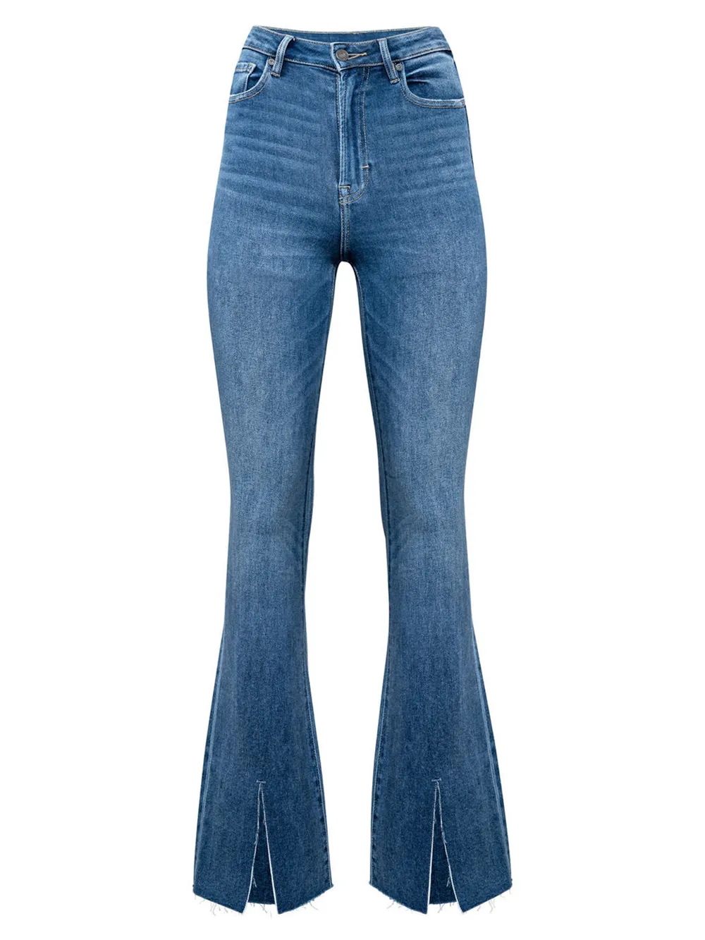 Slit Bootcut Jeans with Pockets, image 3