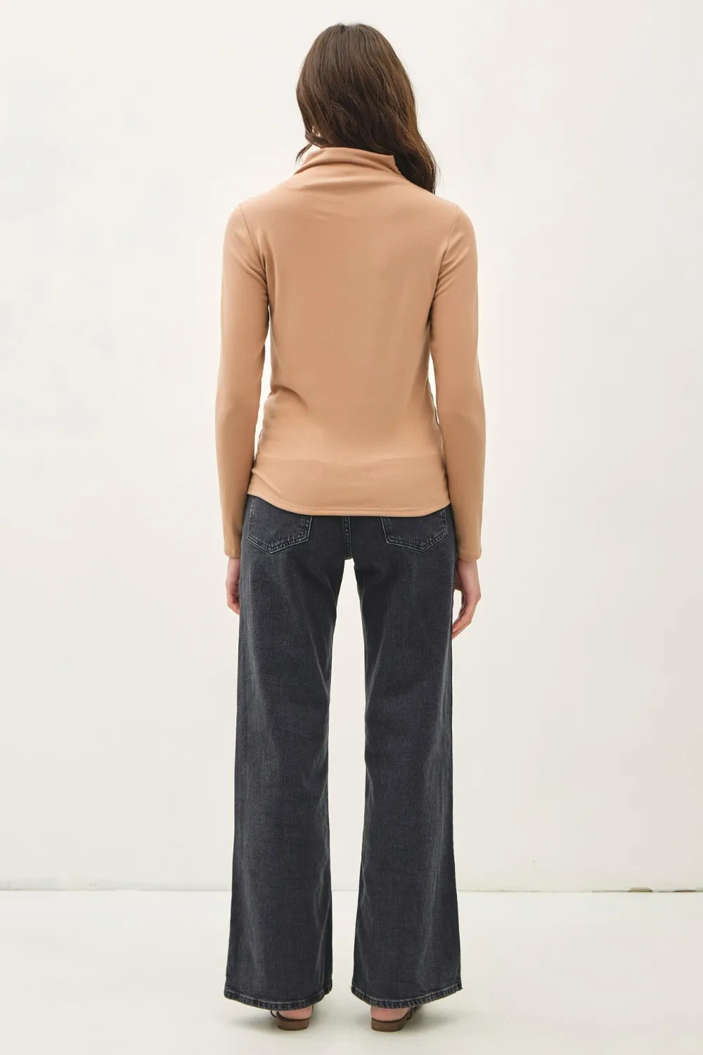 Mock Neck Long Sleeve T-Shirt, image 2