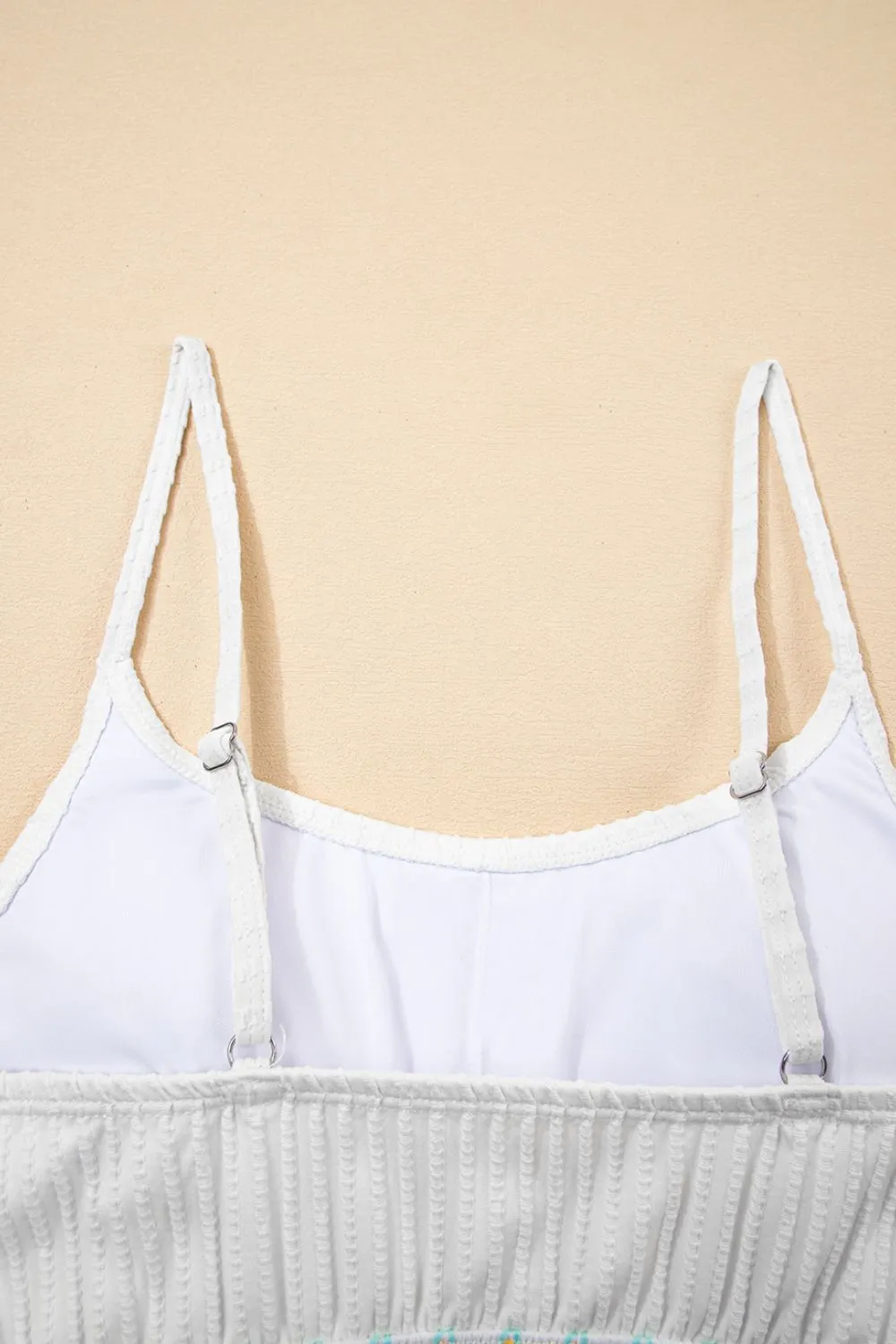 Textured Contrast Banding Bikini High Waist 2pcs Swimsuit, image 6