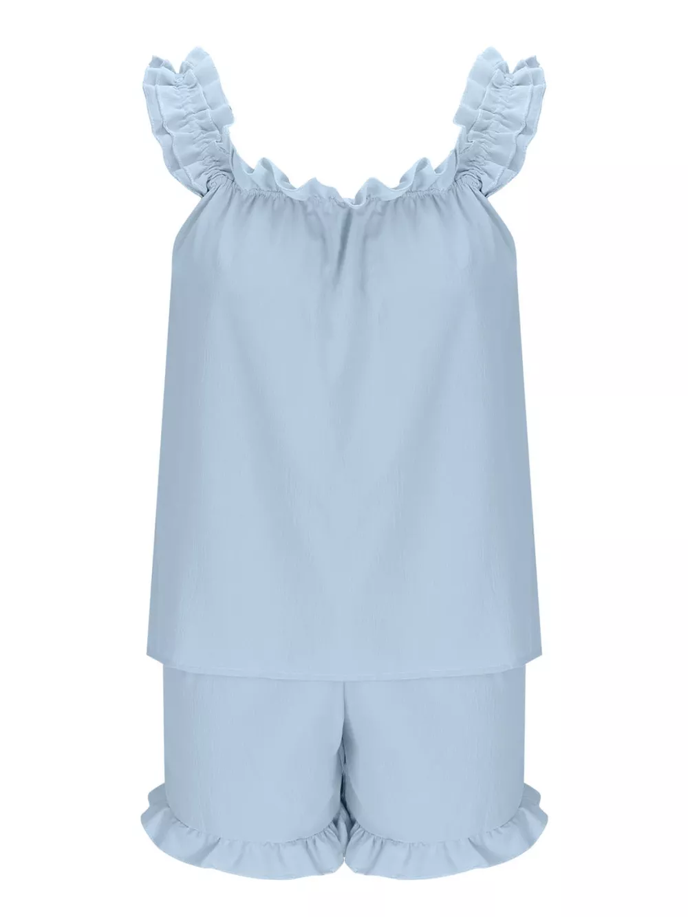 Ruffle Trim Sleeveless Top and Shorts Set, image 30