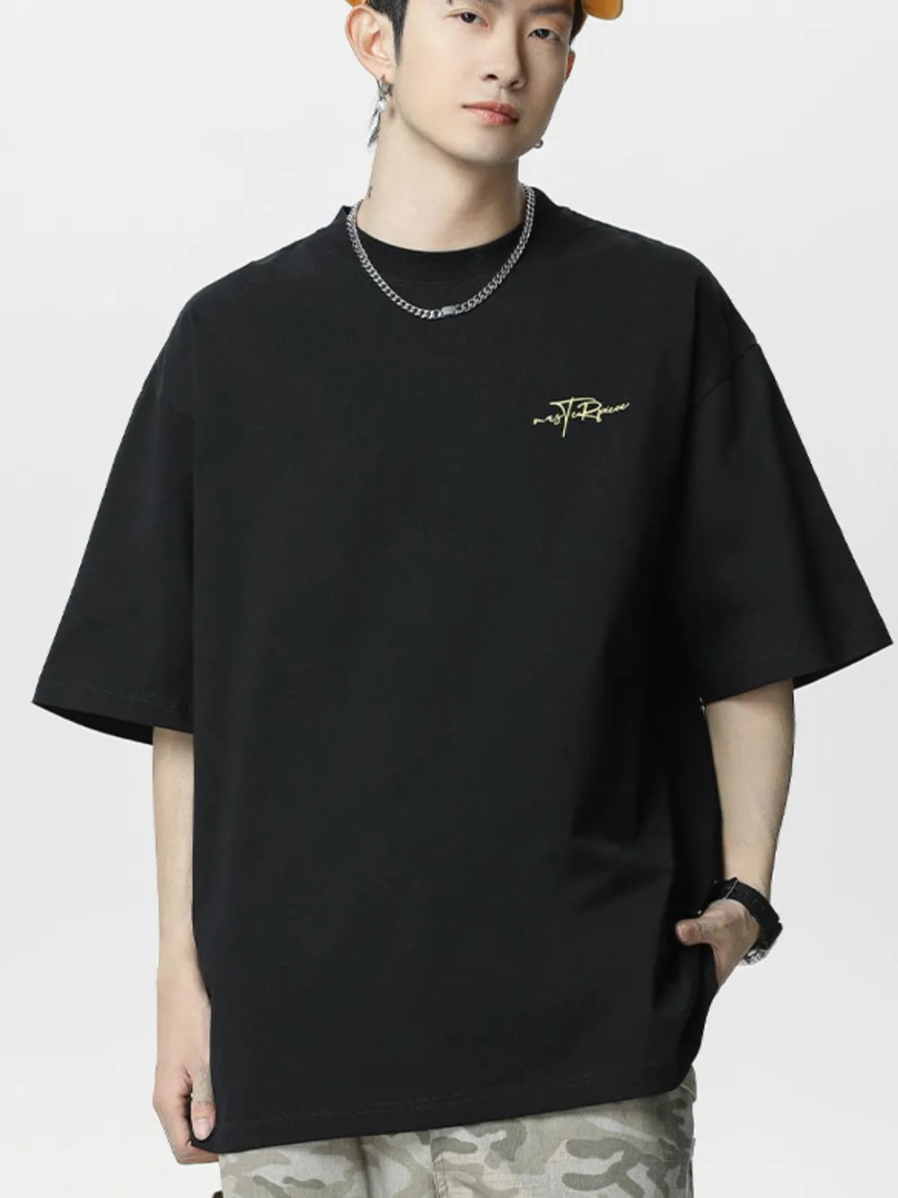 Men's Plus Size Round Neck Letter Graphic T-Shirt, image 7