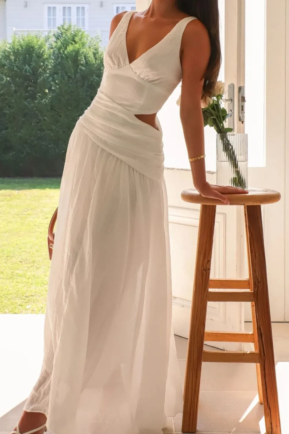 Cutout Back V-Neck Dress, image 4