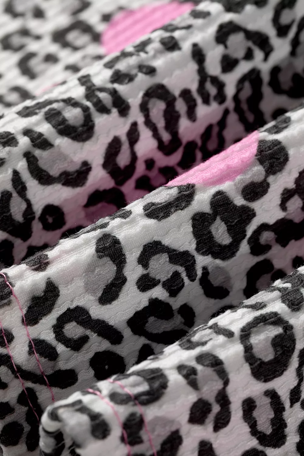 Leopard Heart Print Colorblock Pullover Blouse, image 7