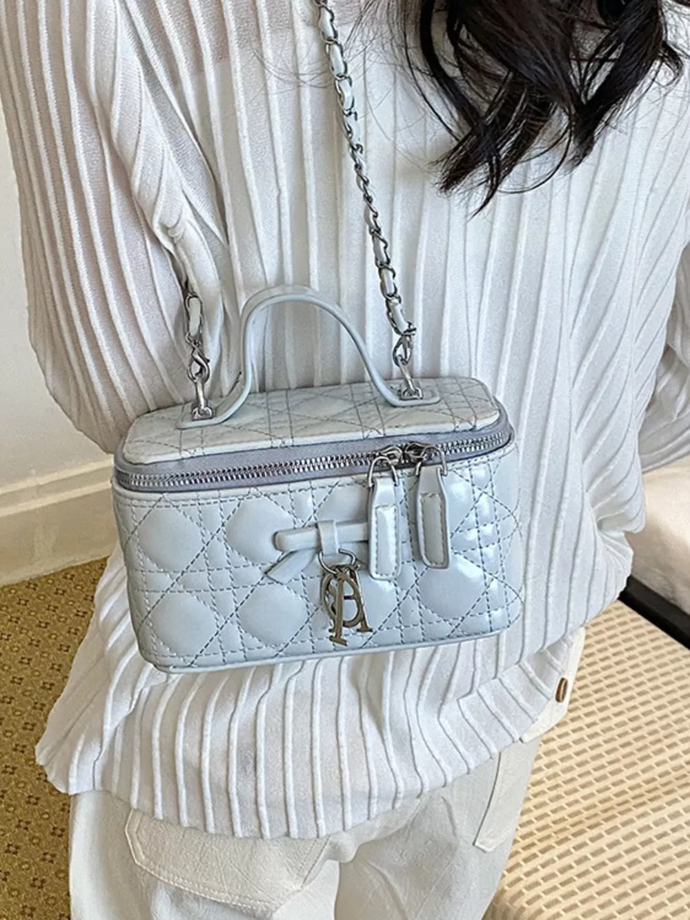 Top Handle PU Leather Crossbody Bag, image 7