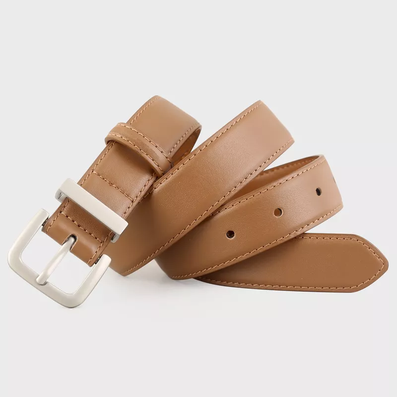 Classic Leather Belt with Silver Buckle, image 7