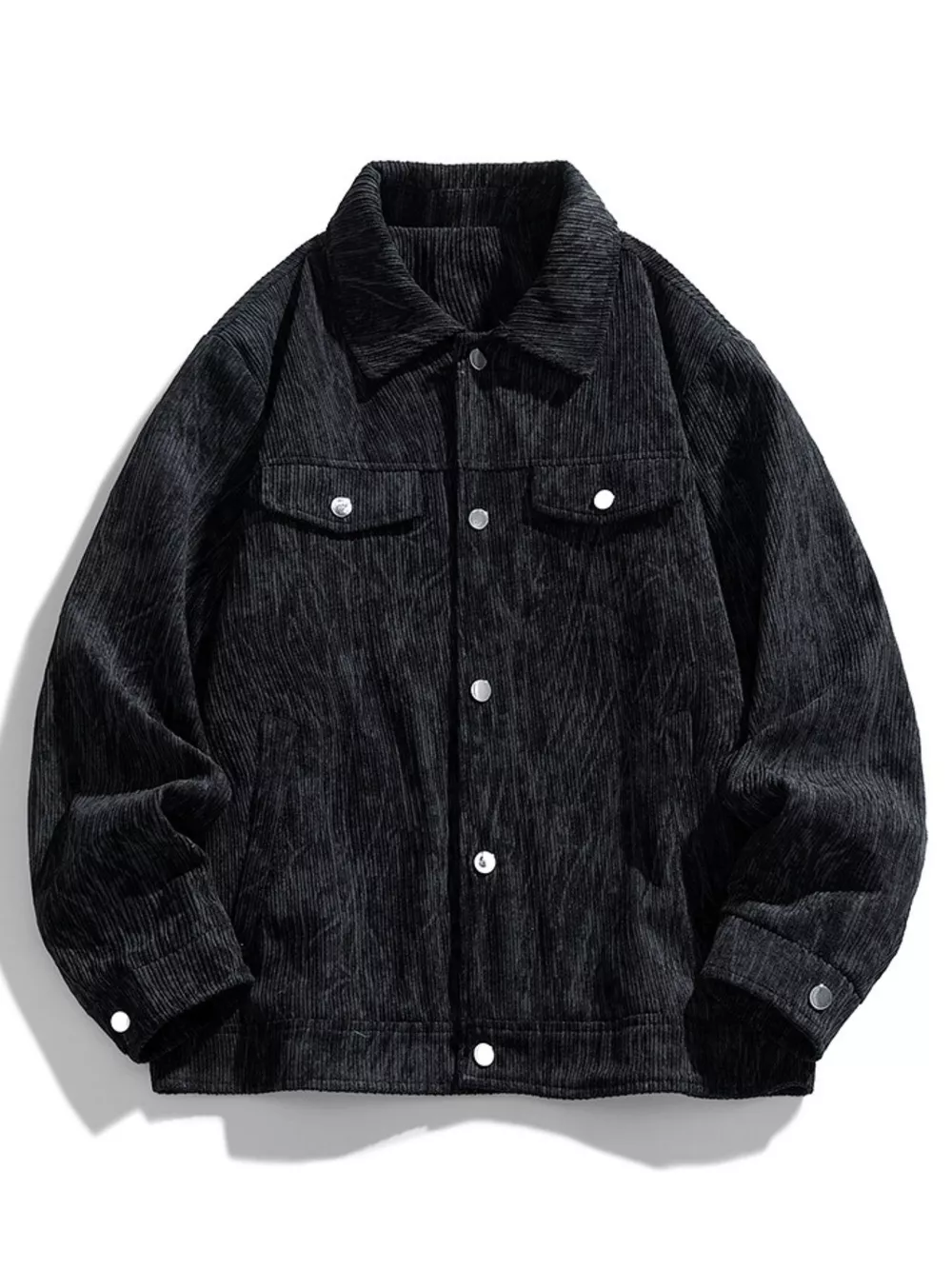 Men's Plus Size Corduroy Button-Down Casual Jacket, image 5
