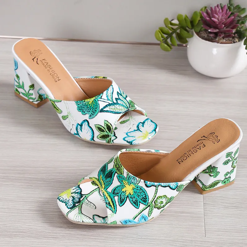 Printed Block Heels Sandals, image 4