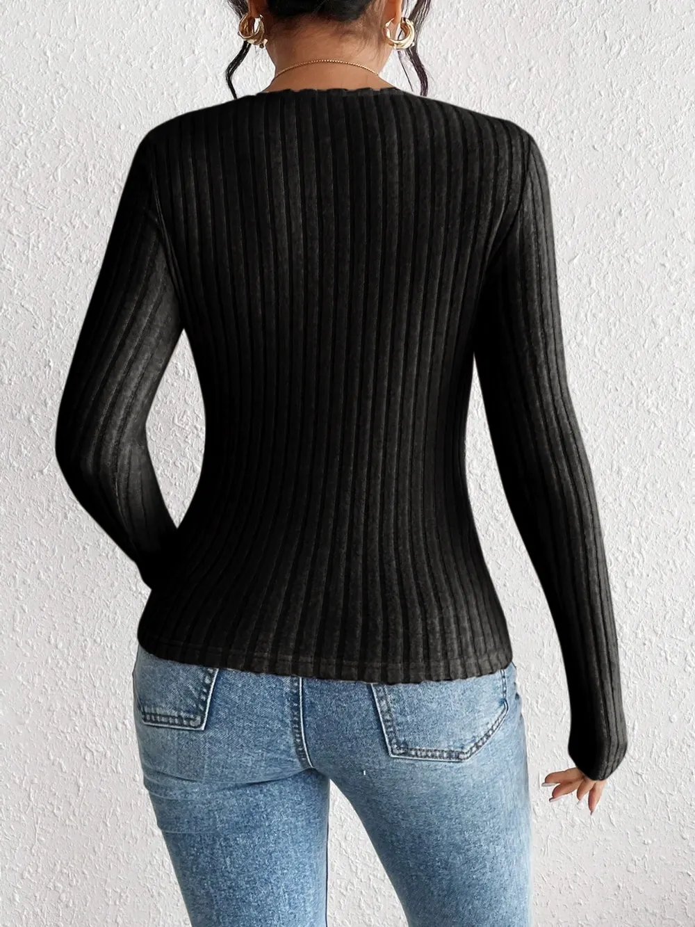 Ribbed Long Sleeve T-Shirt, image 5