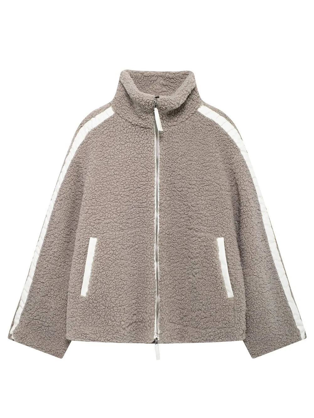 Zip Up Turtleneck Long Sleeve Plush Jacket, image 20