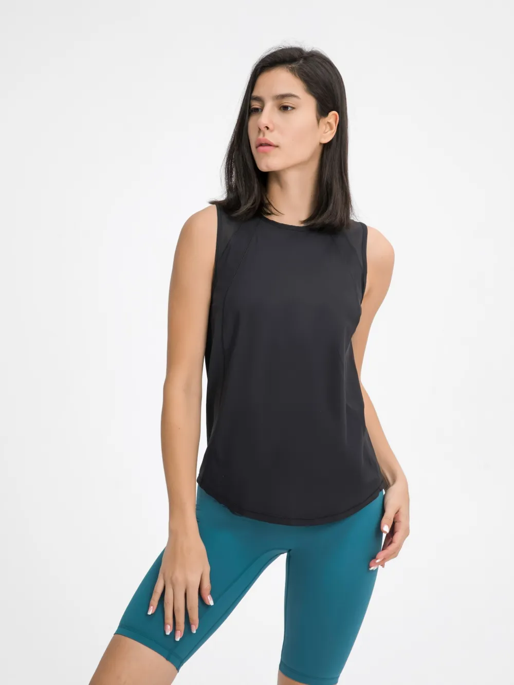 Cutout Back Round Neck Active Tank, image 5