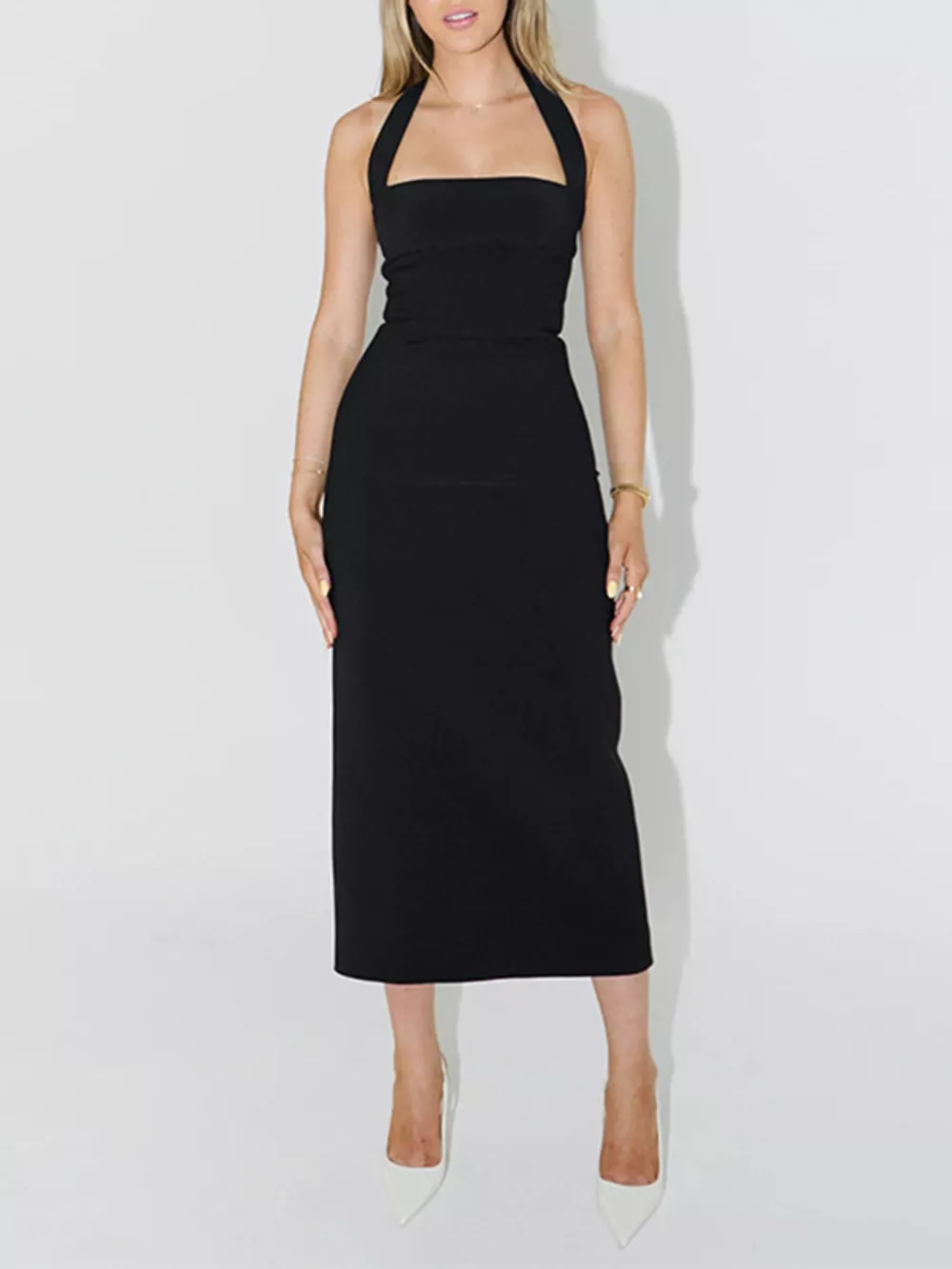 Halter Neck Bodycon Midi Dress, image 3