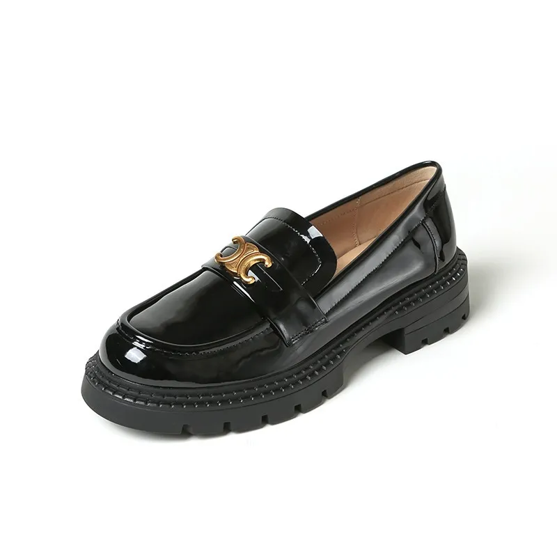 Round Toe Block Heel Loafers, image 2