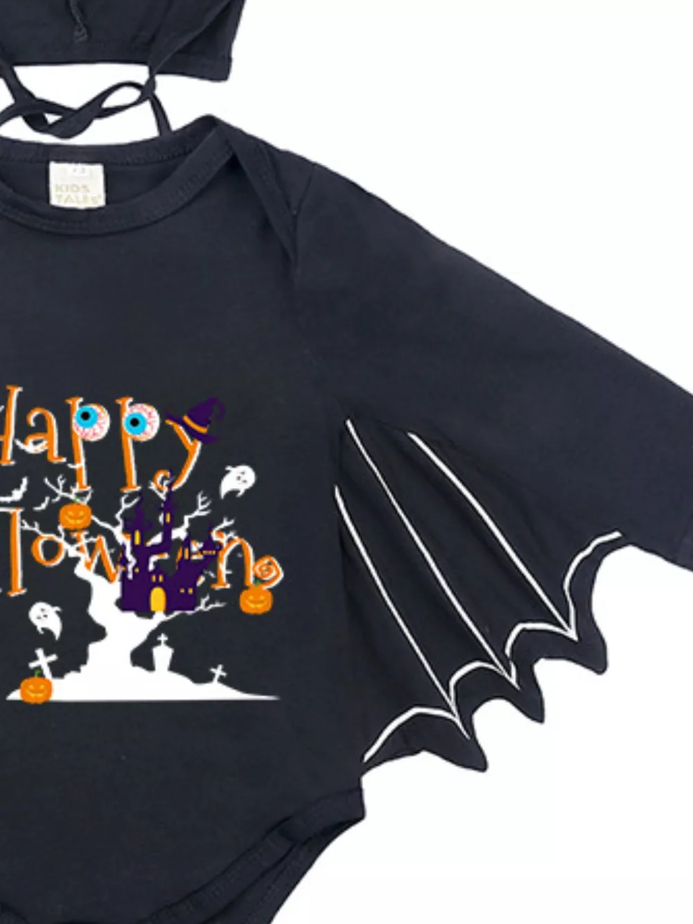 Children's Halloween Bat Bodysuit & Hat Costume Set, image 4