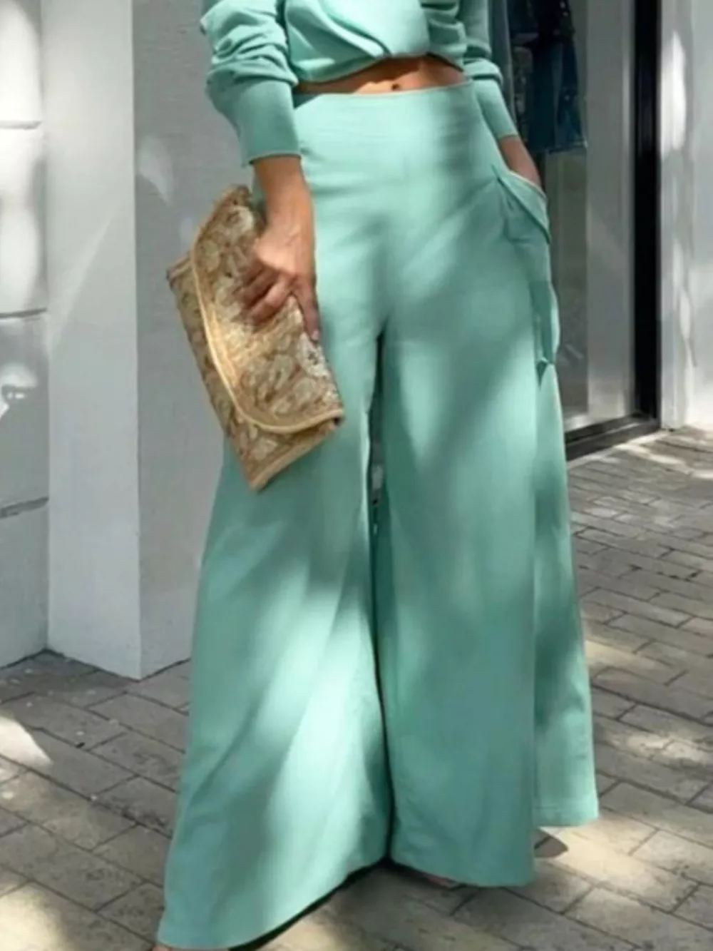 Long Sleeve Shirt and Wide Leg Pants Set, image 19
