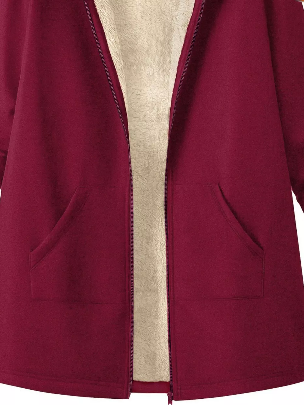 Fleece-Lined Zip Up Hooded Outerwear, image 9