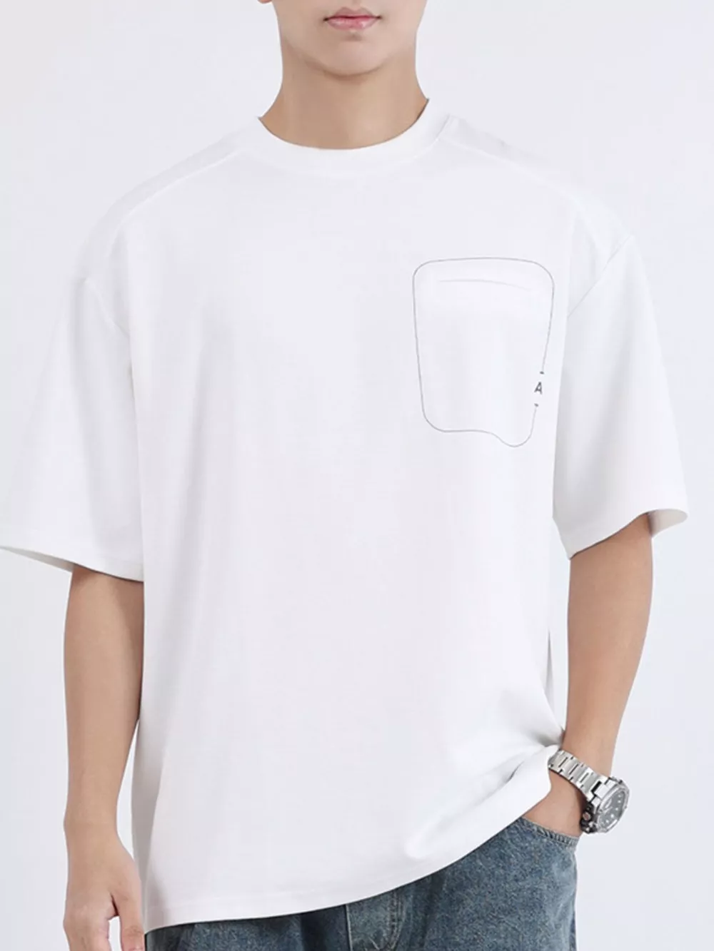 Men's Plus Size Round Neck Half Sleeve T-Shirt, image 8