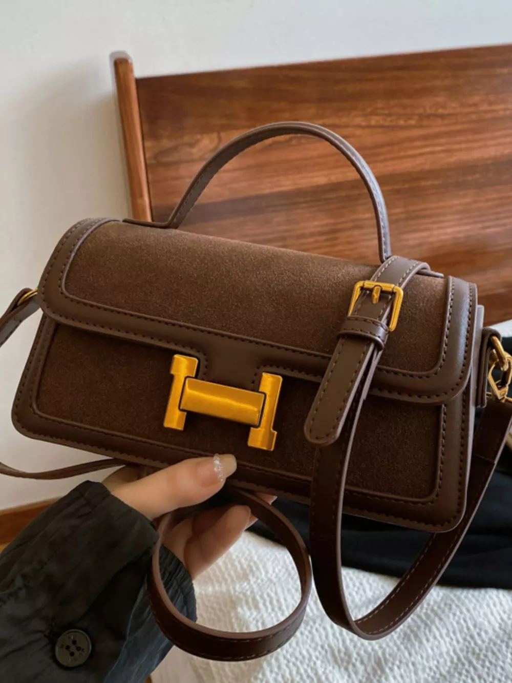 Golden Buckle Crossbody Bag, image 3