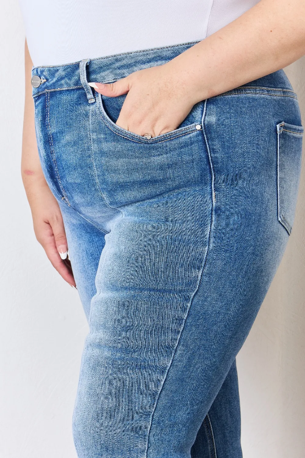 Full Size High Rise Ankle Flare Jeans, image 9