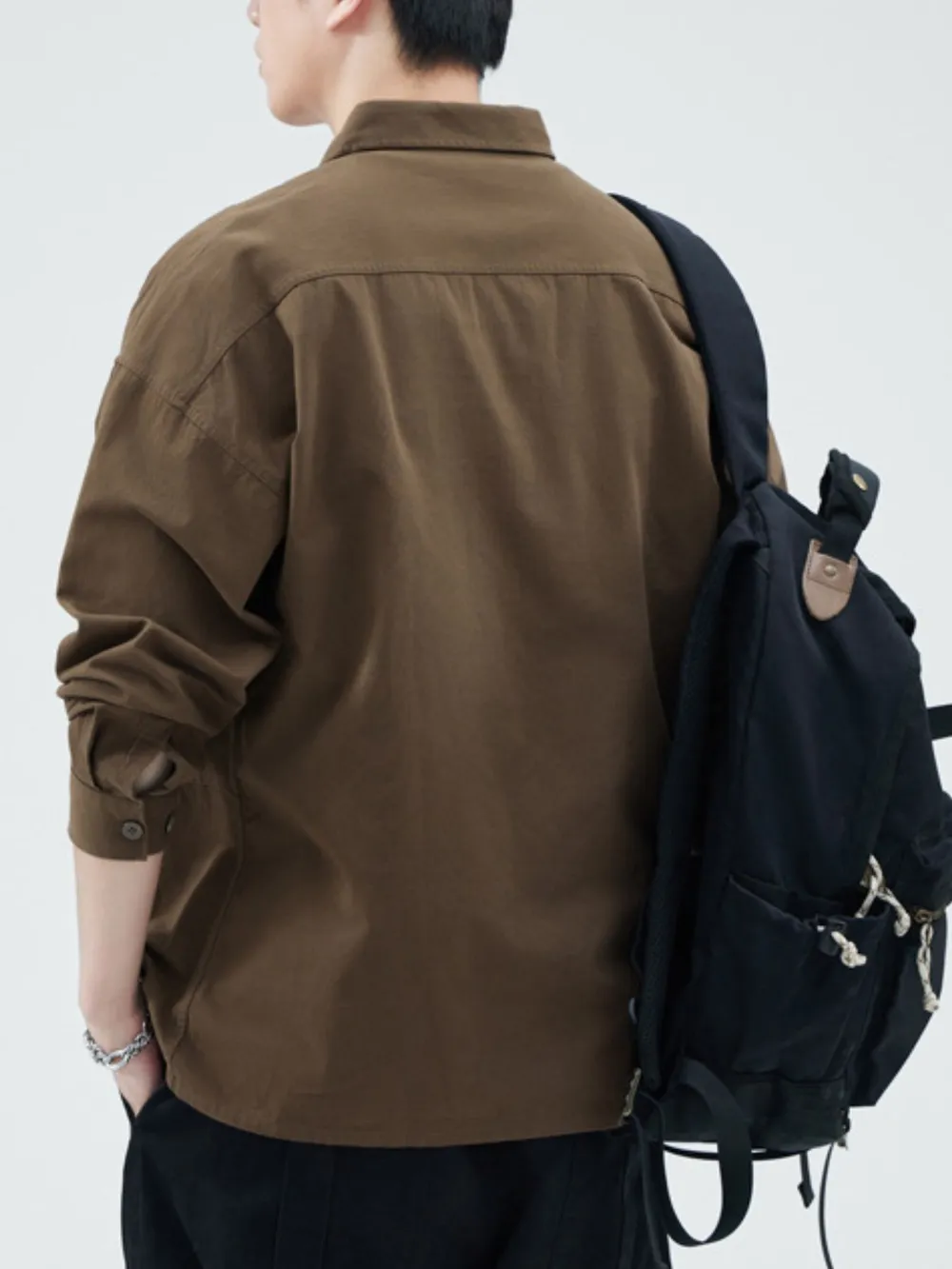 Men's Plus Size Button Up Long Sleeve Shirt, image 3