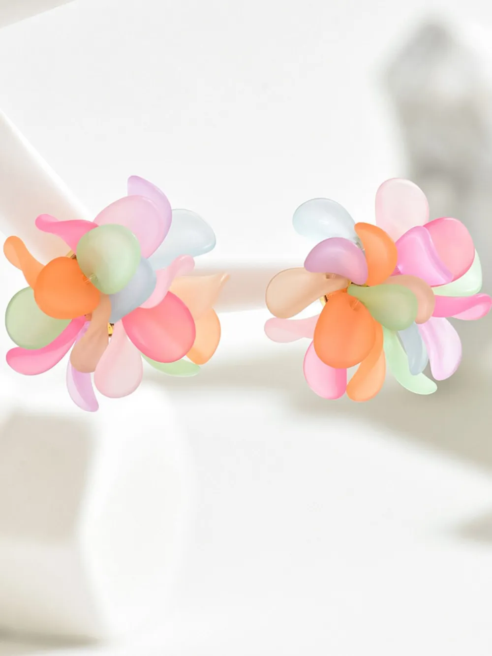 Acrylic Colorful Flower Stud Earrings, image 3