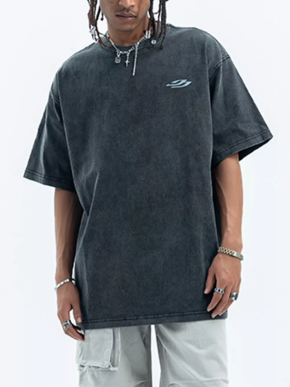 Men's Letter Back Round Neck Short Sleeve T-Shirt, image 2