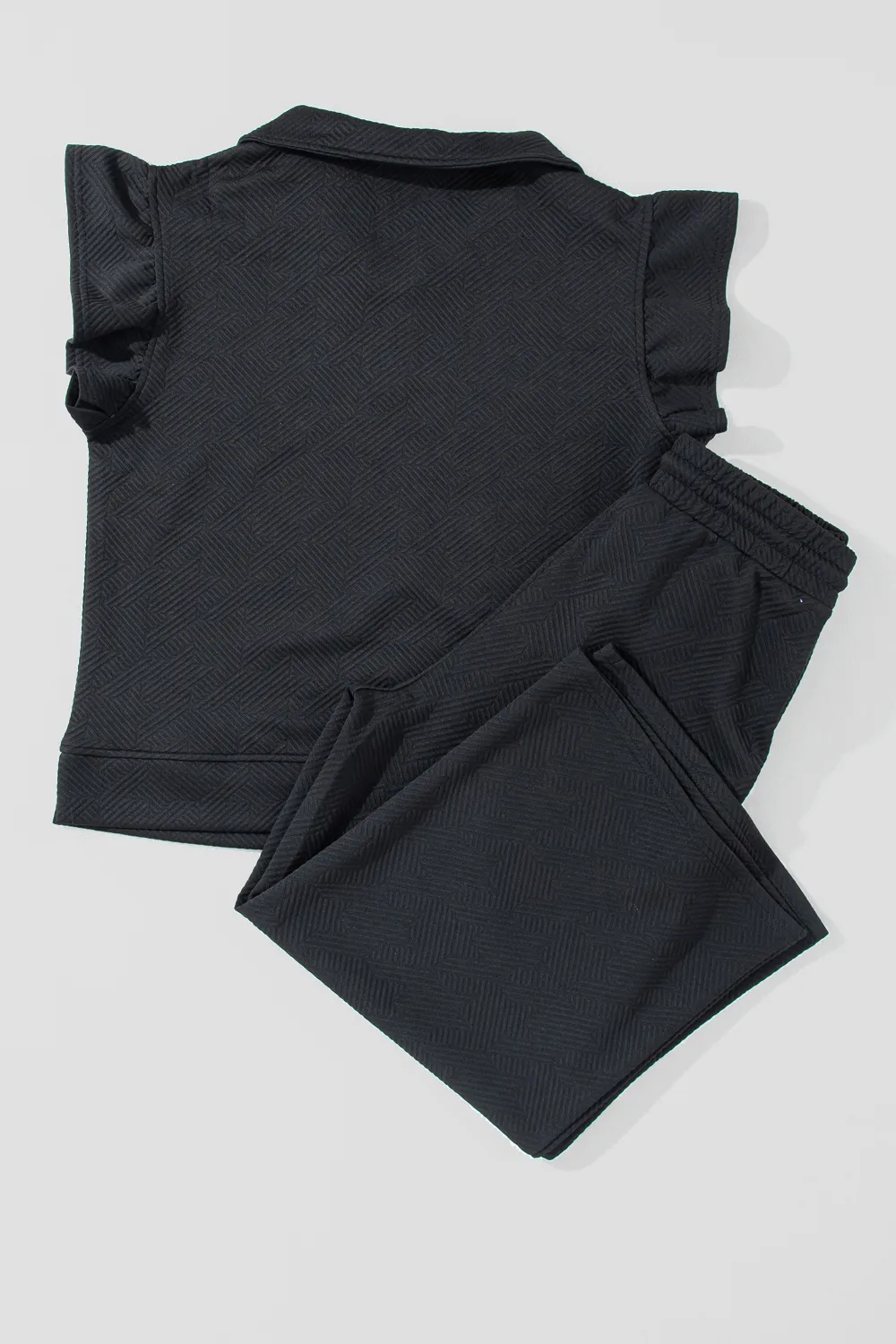 Ruffled Quarter Zip Top and Drawstring Pants Set, image 3