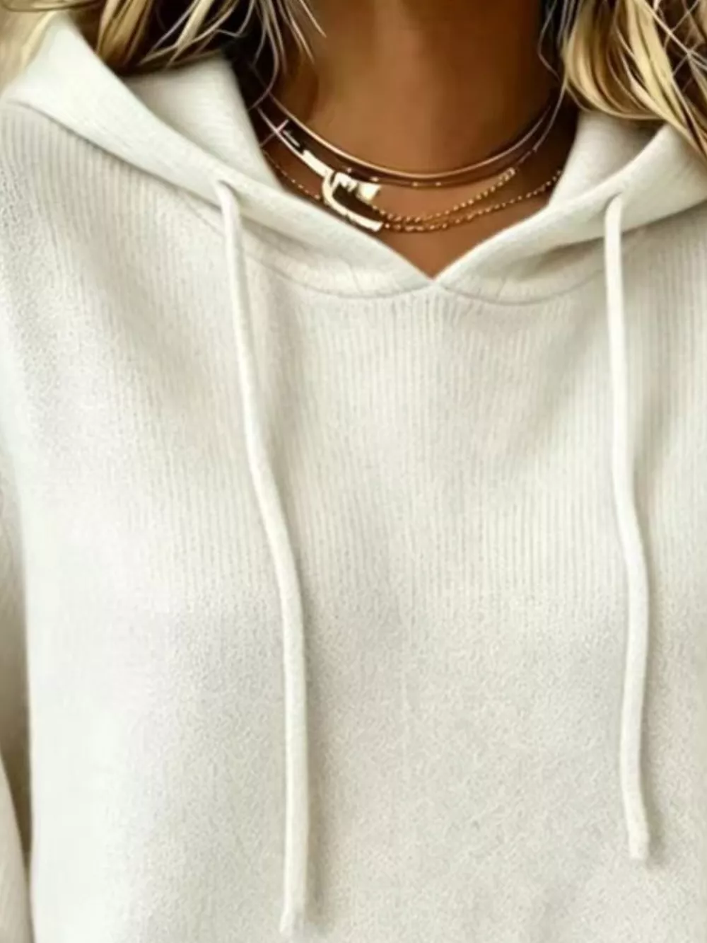Full Size Drawstring Kangaroo Pocket Hooded Sweater Plus Size, image 2