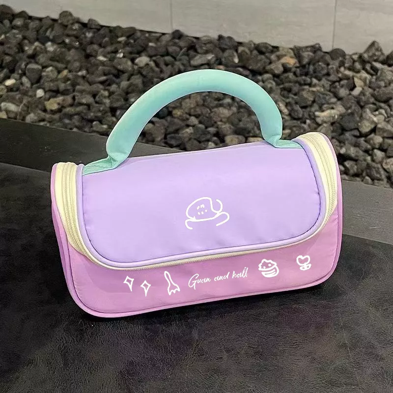 Cartoon Print Handle Cosmetic Bag