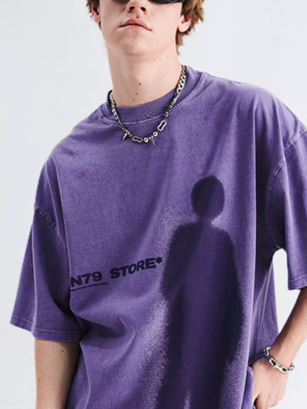 Men's Vintage Washed Graphic Round Neck T-Shirt, image 2