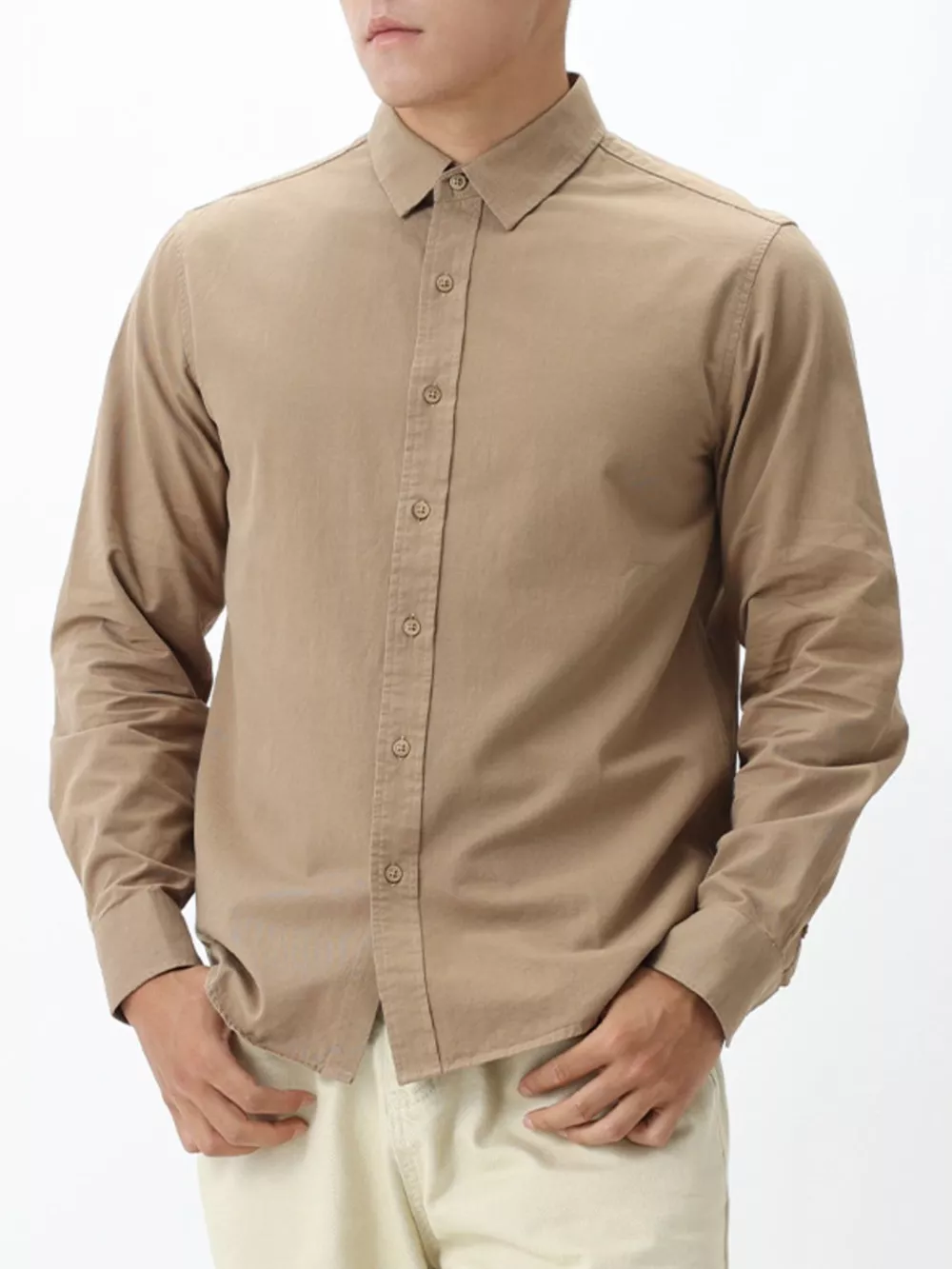 Men's Plus Size Long-Sleeve Button-Down Shirt, image 5