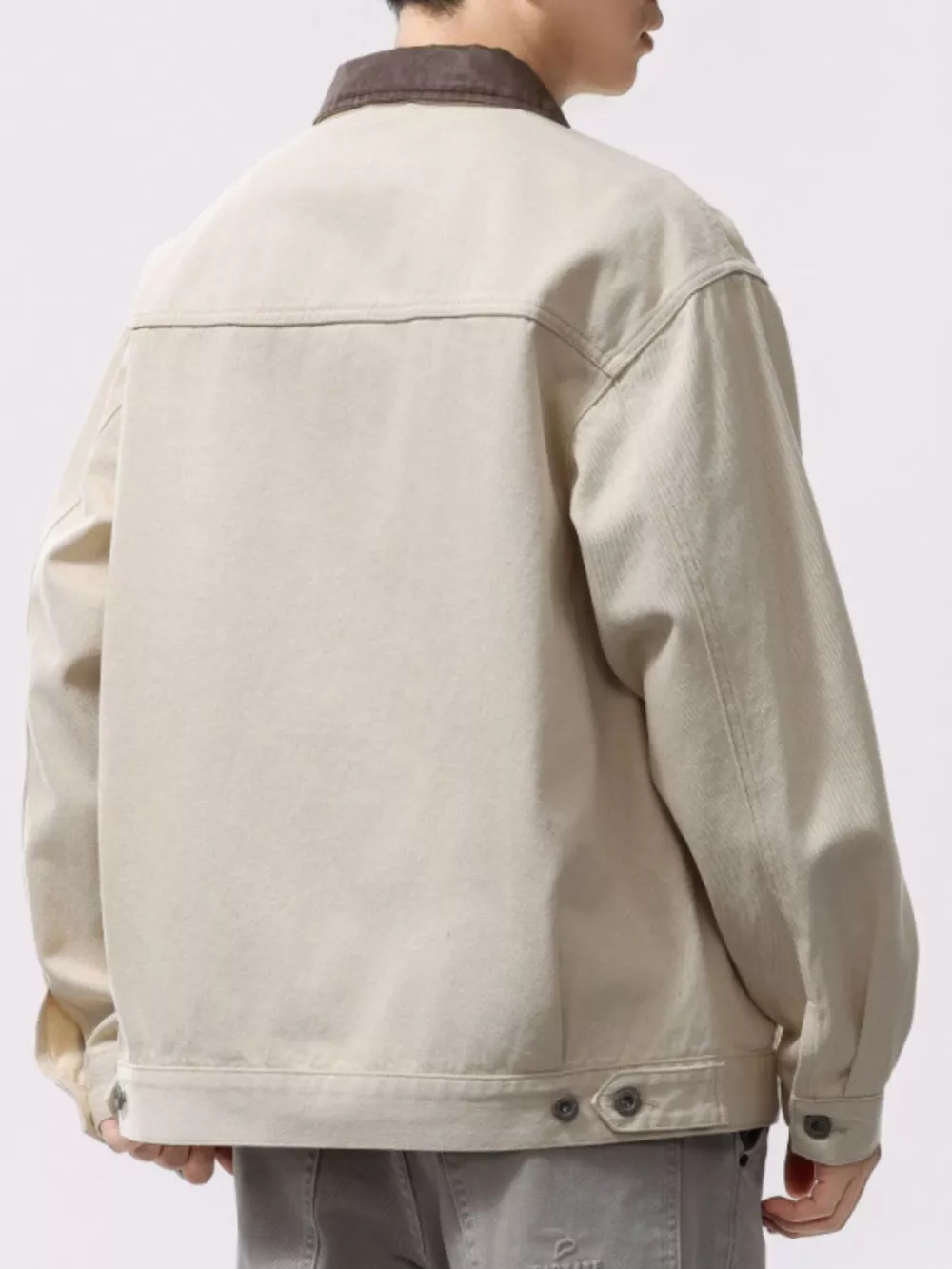 Men's Plus Size Two-Tone Collar Casual Jacket, image 5