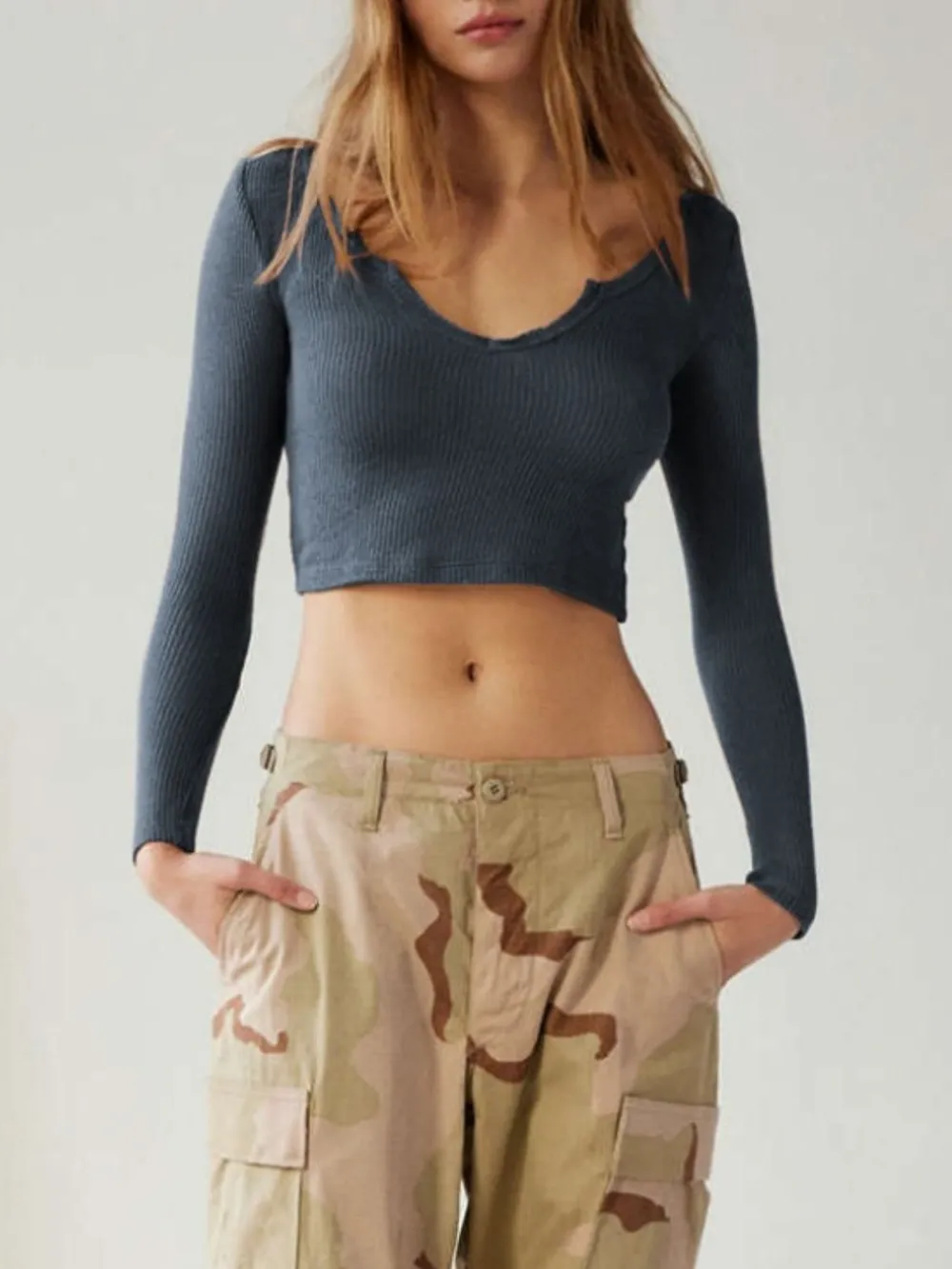 Notched Long Sleeve T-Shirt, image 17