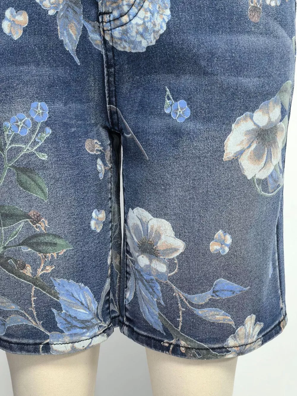 Floral Print Denim Shorts, image 7