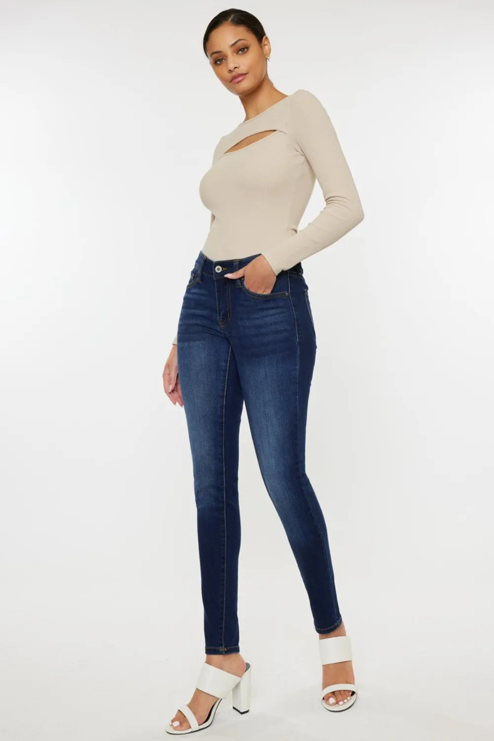 Mid Rise Gradient Skinny Jeans, image 5