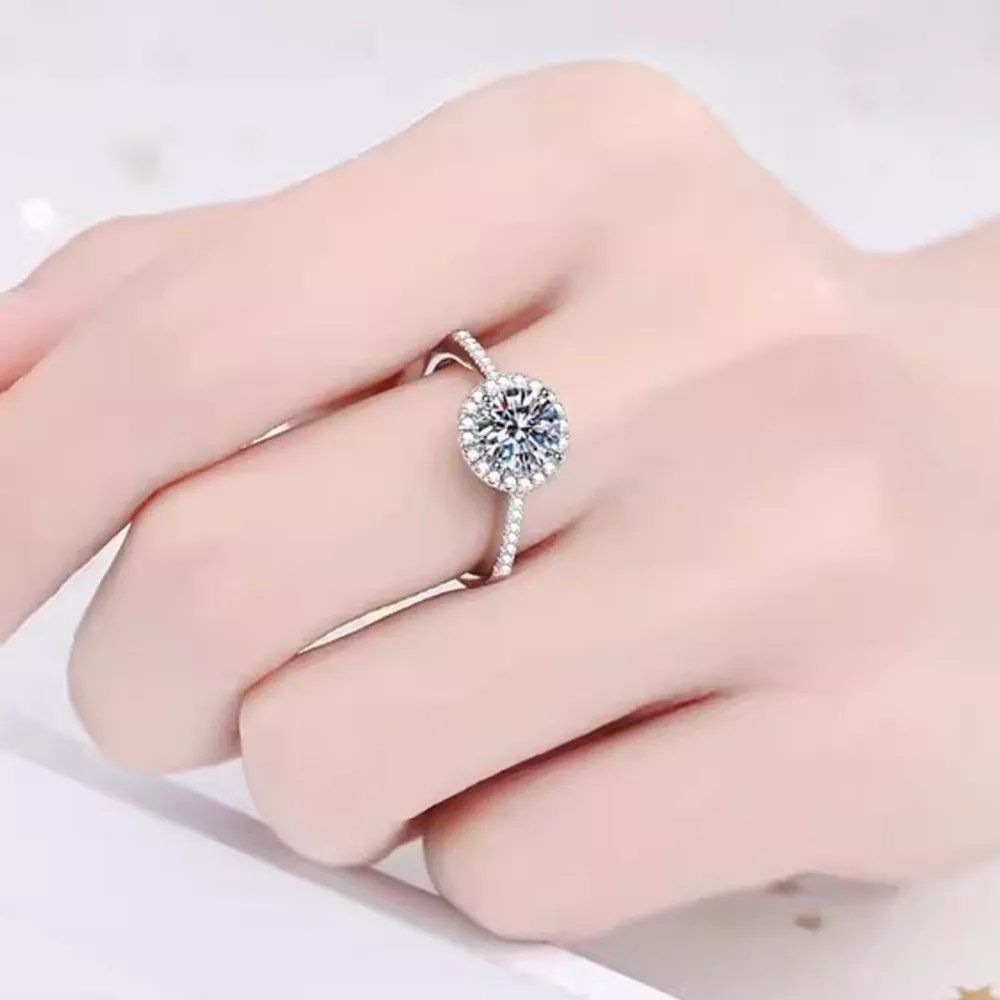 2 Carat Moissanite 925 Sterling Silver Ring, image 5