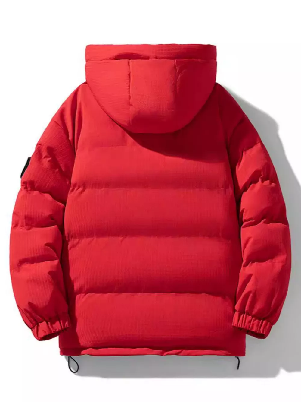 Men's Plus Size Contrast Hooded Puffer Jacket, image 5